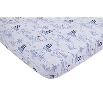 Little Tikes 4 Piece Pirates Toddler Bedding Set, Blue/Red/Black, 52"x28"