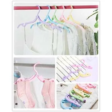 CADEVED 10 Pcs Travel Hangers- Cruise Ship Essentials, Foldable Clothes Hangers Portable Travel Accessories Space Saving for Travel & Home Use(Multi Color)