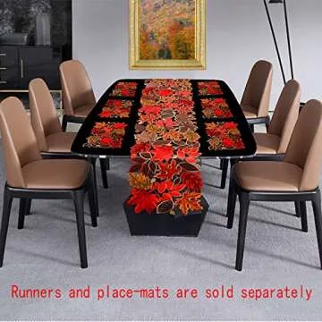 Elegant Simhomsen Embroidered Fall Table Runner