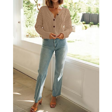 Cozy MEROKEETY Women's Cropped Cardigans for Fall 2024