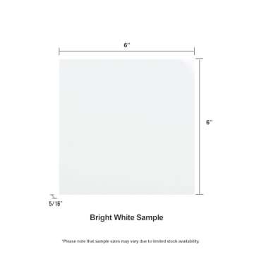 Giorbello Glass Subway Backsplash Tile, 6x6, Bright White, Sample Tile (1 Piece)