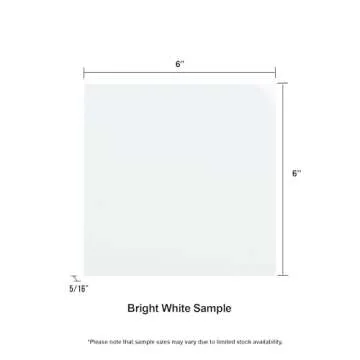 Giorbello Glass Subway Backsplash Tile, 6x6, Bright White, Sample Tile (1 Piece)