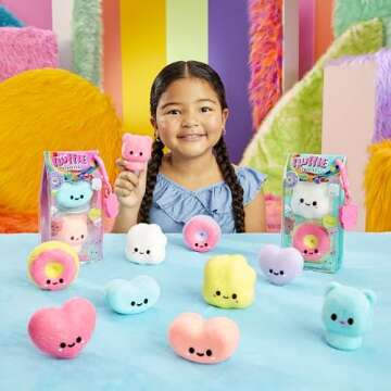 Fluffie Stuffiez Popcorn & Donut Minis Collectible Feature - Surprise Reveal Unboxing Soft and Squis...