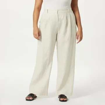Amalia Relaxed Pleated Linen Trousers Comfortable Stylish