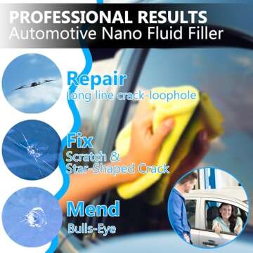 PEAKTOW Windshield Crack Repair Kit, 2 Bottles Cracked Windshield Repair Kit for Chips and Cracks in Bullseye, Half-Moon, Star-Shaped, 20 Min Quick Fix