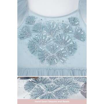 TUTULAND Tutu Dress for Girls - Toddler Tulle Dress Sleeveless Sequin Flower Girl Dress for Wedding Birthday Party Photo Prop