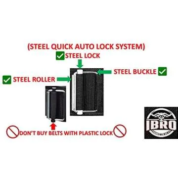 IBRO Quick Locking Premium Weight Lifting Belt - Back Support for Powerlifting, Cross Training & Gym Bodybuilding - 4 Inch Nylon Men and Women with Metal Buckle for Core Stability NavyBlue XS