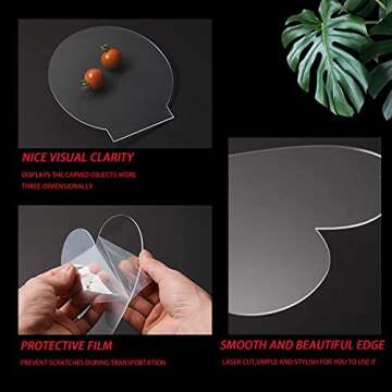 Star-Power 2mm Acrylic Sheet Clear Cast Plexiglass Panel Thick Plastic Glass Board with Double Sided Protective(5.8inchx 3.1inch) for LED Light Base Signs DIY Display Projects Craft (Round, 6)