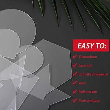 Star-Power 2mm Acrylic Sheet Clear Cast Plexiglass Panel Thick Plastic Glass Board with Double Sided Protective(5.8inchx 3.1inch) for LED Light Base Signs DIY Display Projects Craft (Round, 6)