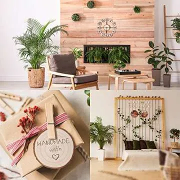 Fuyit Unfinished Wood Slices 25 Pcs 3.1-3.5" Pine Wood Natural Circles for DIY Crafts