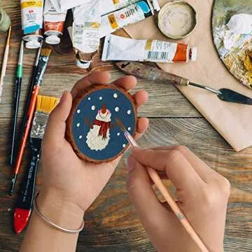 Fuyit Unfinished Wood Slices 25 Pcs for Crafts