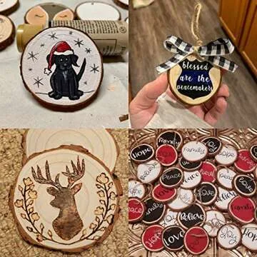 Fuyit Unfinished Wood Slices 25 Pcs for Crafts