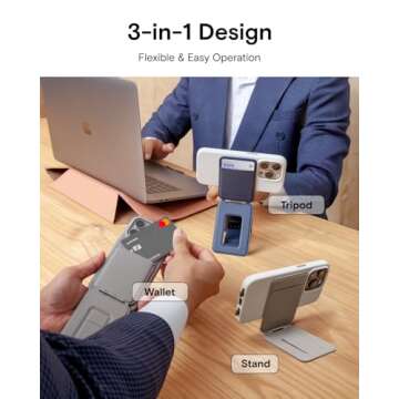 MOFT Phone Tripod Wallet, MagSafe Wallet Tripod Stand, NFC-Supported Phone Wallet, Pocket-Size Selfi...