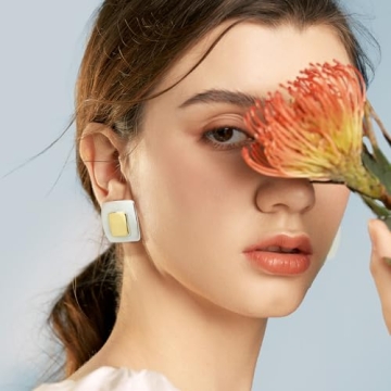 COORWEEL Vintage Curvy Square Earrings for Women