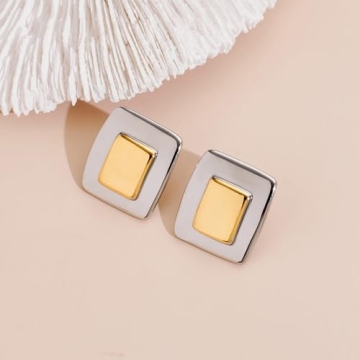 COORWEEL Vintage Curvy Square Earrings for Women