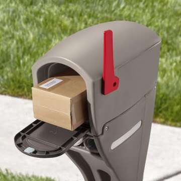 Step2 Mailmaster Streamline Mailbox & Post, Weather Resistant, Large Outdoor Mailboxes, Made of Dura...