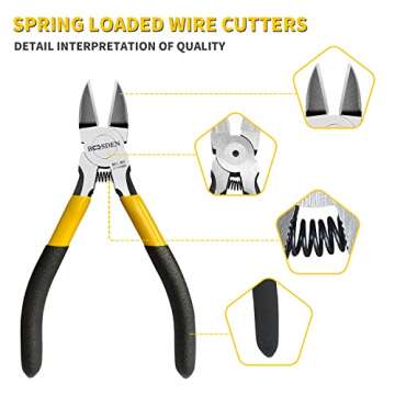 BOOSDEN 5" Wire Cutters Ultra Sharp for Crafting Jewelry