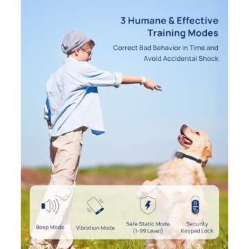 DOG CARE Dog Training Collar, Shock Collar with Beep, Vibration, Safe Static, Dog Training Collar wi...
