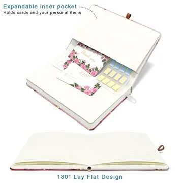 HUAMXE Small Notebook, Mini Pocket Journal A6 5.7" x 3.9", Leather Hardcover Journal with Pen Holder, 160 Thick Papers, Cute Lined Notebook Small Notepad for Women Writing Work Travel, Pink Marble
