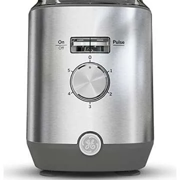 GE Blender | 5-Speed + Pulsing Option | Kitchen Essentials Blender for Shakes, Smoothies & More | Large 64 oz Tritan Jar, 7-9 Servings per Batch | Stainless Steel Blades & Exterior Finish | 1000 Watts