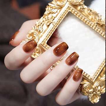 Omainy Jelly Gel Nail Polish Set,Brown Jelly Gel Polish Set,Translucent Gel Nail Polish,Crystal Jelly Clear Gel Nail Polish,Sheer Gel Nail Polish Set,Brown Fall Colors,Soak Off UV LED Nail Art CS6001