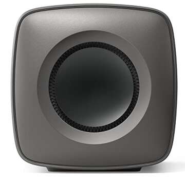 KEF KC62 6.5 Inch 1000W Compact Powered Subwoofer (Titanium Grey)