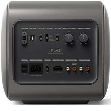 KEF KC62 6.5 Inch 1000W Compact Powered Subwoofer (Titanium Grey)