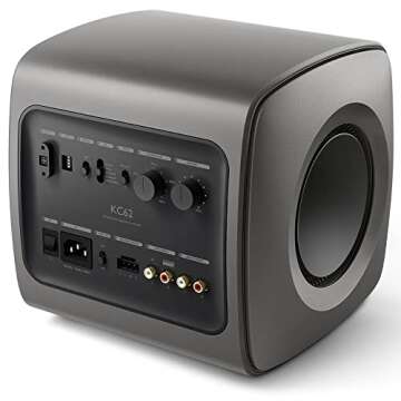 KEF KC62 6.5 Inch 1000W Compact Powered Subwoofer (Titanium Grey)