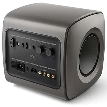 KEF KC62 6.5 Inch 1000W Compact Powered Subwoofer (Titanium Grey)