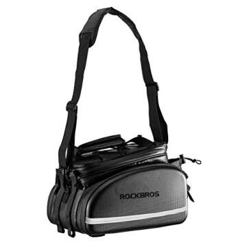 ROCKBROS Bike Rack Bag Trunk Waterproof Carbon Leather Bicycle Rear Seat Cargo Pack Pannier Handbag