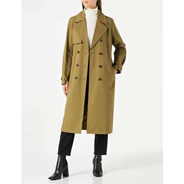 The Drop Women's Noa Trench Coat - Elegant Martini Olive Style