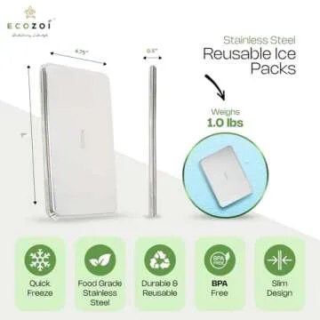 Ecozoi Stainless Steel Ice Packs - Sustainable & Stylish