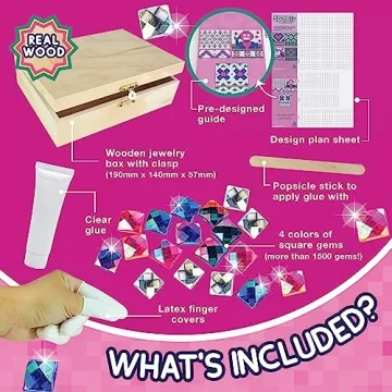 DIY Sparkly Jewelry Box Kit for Creative Kids Gifts