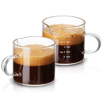 Mfacoy Espresso Measuring Cups - Clear & Durable Design