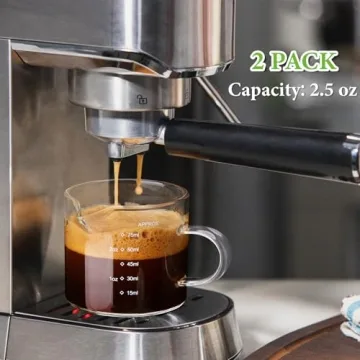 Mfacoy Espresso Measuring Cups - Clear & Durable Design