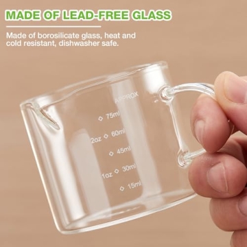Mfacoy Espresso Measuring Cups - Clear & Durable Design