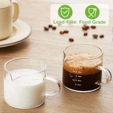 Mfacoy Espresso Measuring Cups - Clear & Durable Design