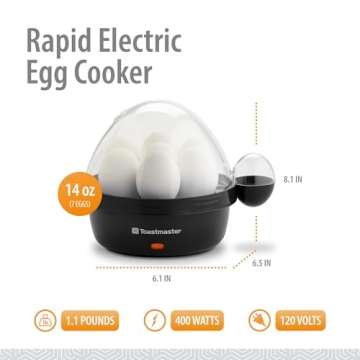 Toastmaster 7 Egg Capacity Electric Egg Cooker with Auto-Off