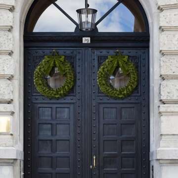 Soaoo 3 Christmas Velvet Wreaths 14" Christmas Wreaths for Front Door Velvet Christmas Wreath Orname...