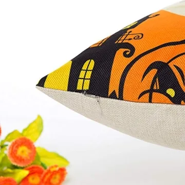 HOSL Halloween Decorative Pillow Covers 4-Pack