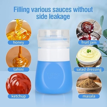 Timiuu Squeeze Salad Dressing Bottles | BPA Free Silicone | 1.3 OZ Set of 4