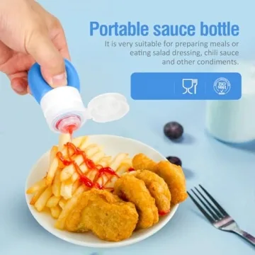 Timiuu Squeeze Salad Dressing Bottles | BPA Free Silicone | 1.3 OZ Set of 4