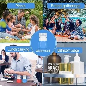 Timiuu Squeeze Salad Dressing Bottles | BPA Free Silicone | 1.3 OZ Set of 4