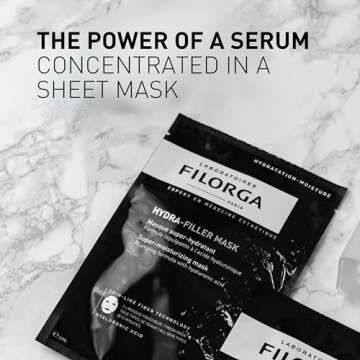 Filorga Hydra-Filler Super Moisturizing Personal Skincare Face Mask, Sheet Mask With Concentrated Serum of Hyaluronic Acid and Aloe to Hydrate Skin and Boost Complexion Care, 0.81 oz.
