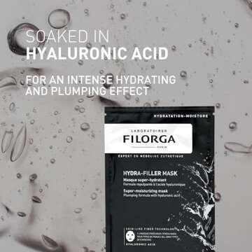 Filorga Hydra-Filler Super Moisturizing Personal Skincare Face Mask, Sheet Mask With Concentrated Serum of Hyaluronic Acid and Aloe to Hydrate Skin and Boost Complexion Care, 0.81 oz.