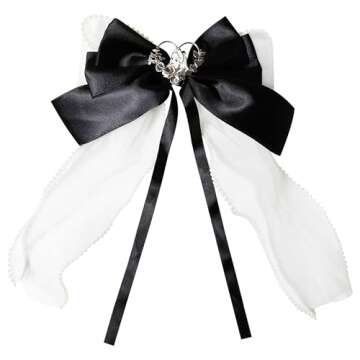 LUV HER Alice in Wonderland Hair Bow - Vibrant Double-Layered Accessory for Girls 3+ with French Cli...