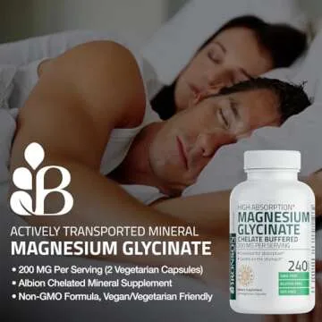 Bronson Magnesium Glycinate 200 MG - Chelated & Gentle