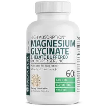 Bronson Magnesium Glycinate 200 MG - Chelated & Gentle