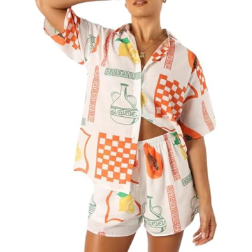 Y2K 2 Piece Printed Shorts Set: Trendy Summer Style for Women