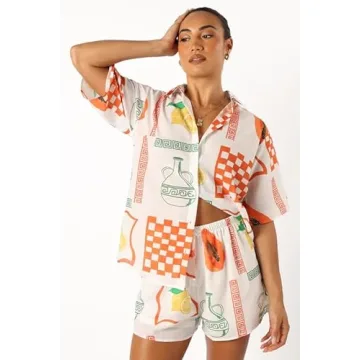 Stylish Y2K 2 Piece Printed Shorts Set for Women